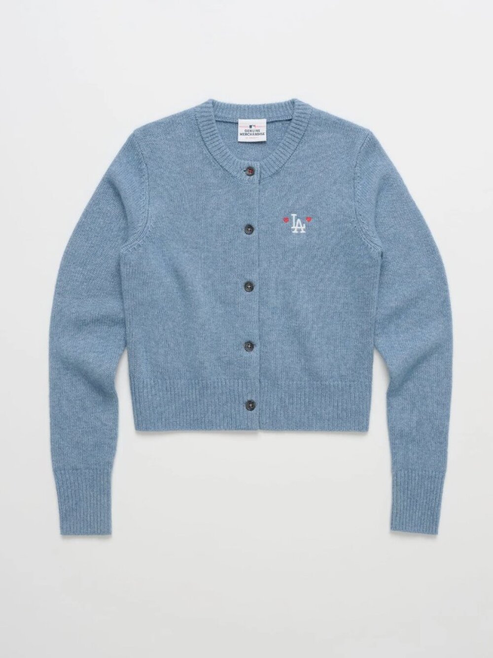 Madhappy x Dodgers Heart Cardigan Sweater Blue Moon Knit Cashmere